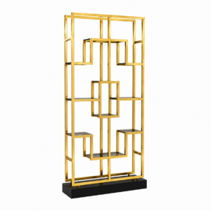 Lagonda Brass Smoked Glass Etagere