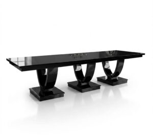 Renault Black Lacquer Dining Table 350cm