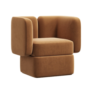 Carmen Camel Velvet Armchair