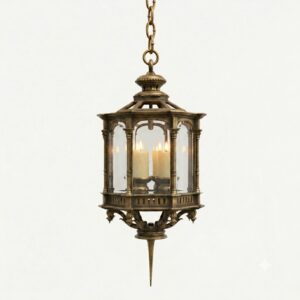 Gothic Brass Lantern Chandelier