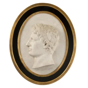 Giltwood Carrara Marble Gold Plaque
