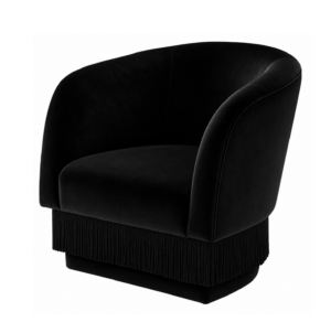 Sevilliana Black Velvet Fringe Armchair