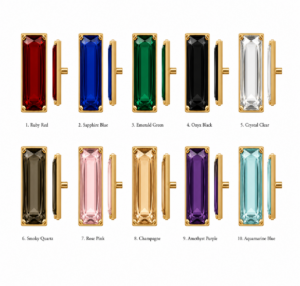 Avant Garde Crystal Brass Rectangle Hardware