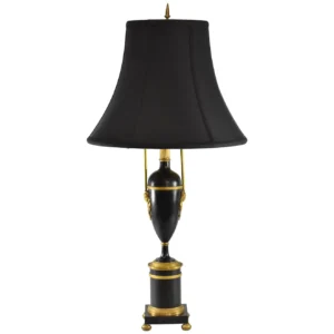 Dorothy Black Brass Table Lamp with Black Shade