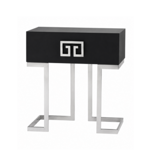 Nobu Black Ash Nickel Bedside Table
