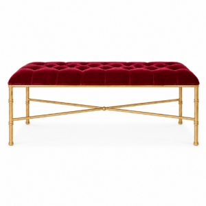 Stella Rouge Velvet Brass Bench