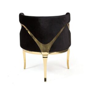 Chandra Black Velvet Brass Armchair