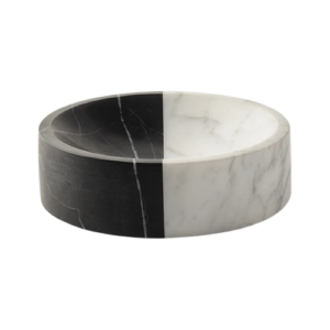 Canaan Black White Marble Large Bowl