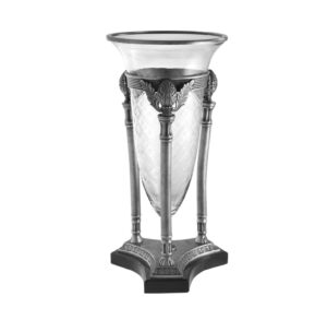 Vanderbilt Antique Nickel Glass Large Hurricane