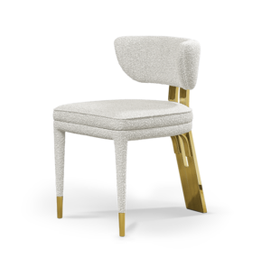 Elegant white chair with gold accents