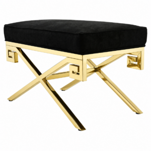 Okuro Black Velvet Gold Stool