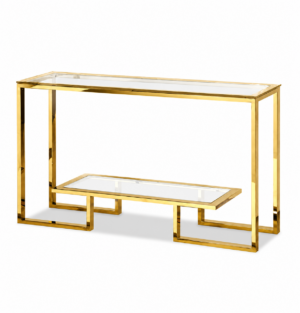 Mayfair Gold Glass Console Table