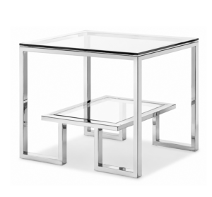 Mayfair Chrome Glass Sidetable