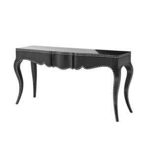 Margareta Black Lacquer Nickel Console Table