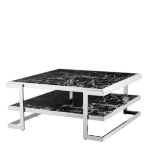 Salvatore Nero Marble Chrome Coffee Table
