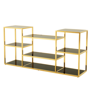 Smythe Gold Black Glass Console Table