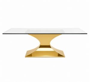 Lagerfeld Gold Glass Dining Table 200cm