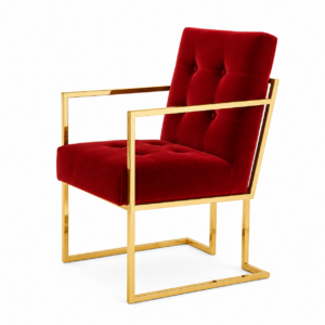 Goldfinger Rouge Velvet Brass Chair