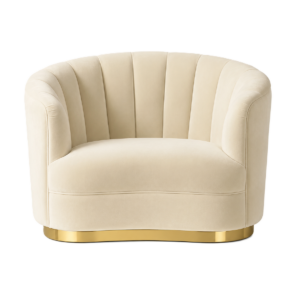 Chambord Ecru Velvet Armchair
