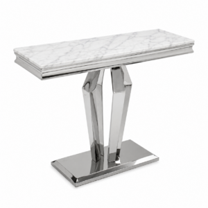 Manheim Carrara Marble Chrome Console