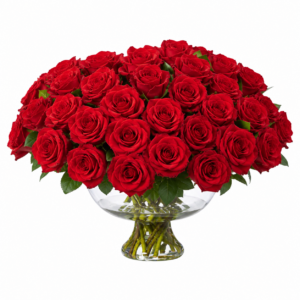 Atelier Rouge Roses Centrepiece in Glass Urn