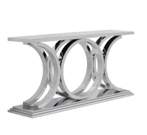 Montecito Chrome Glass Console Table