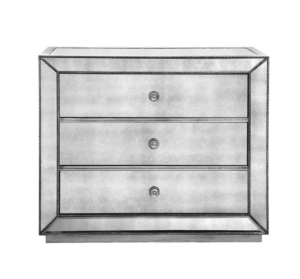 Zara Smoked Mirror Large Bedside Table