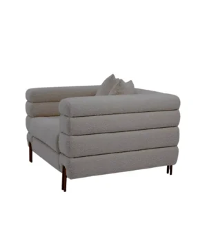 York Light Grey Boucle Brushed Bronze Sofa