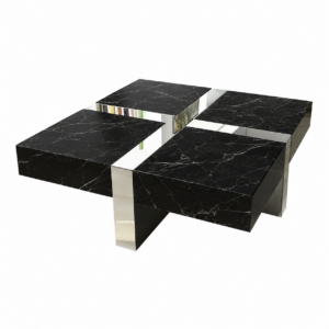 Laurent Nero Marble Chrome Coffee Table