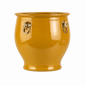Imperial Lion Mustard Gold Ceramic Planter
