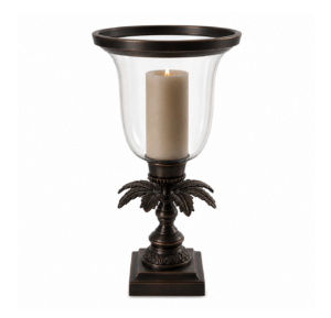 Las Palmas Antique Bronze Glass Hurricane