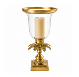 Las Palmas Brass Glass Hurricane