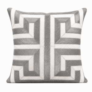 Legacy Grey White Cowhide Cushion