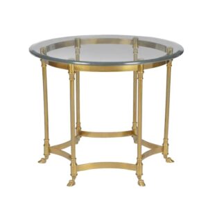Le Barge Antique Brass Glass Sidetable