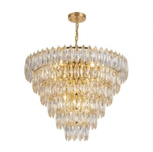 Marquise Crystal Brass Large Chandelier