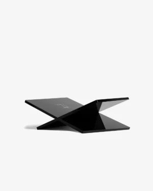 Modern black X-shaped bookstand