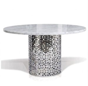 Nixon Carrara Marble Chrome Bar Table