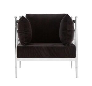 Capri Black Velvet Chrome Armchair