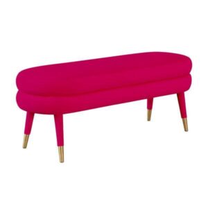 Marshmallow Fuchsia Velvet Gold Bench