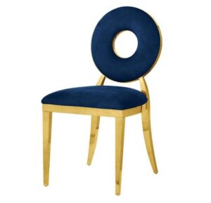 Carousel Blue Velvet Gold Dining Chair