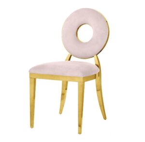 Carousel Blush Velvet Gold Dining Chair