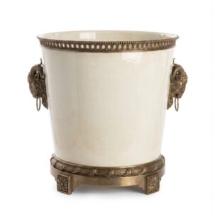 Regal Antique White Ceramic Brass Planter