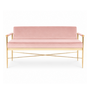 Monroe Blush Velvet Gold Bench