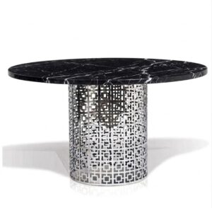 Nixon Nero Marble Chrome Bar Table