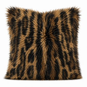 Ocelot Mongolian Fur Cushion 50cm