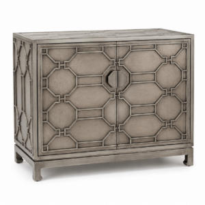Fretwork Antique Nickel Ash Cabinet