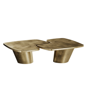 Chisel Antique Brass Coffee Table Set