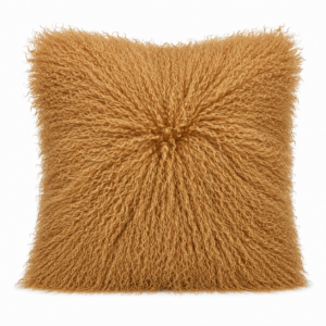 Caramel Mongolian Fur Cushion 50cm