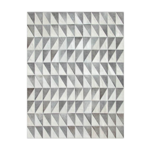 Geometric pattern grey and white rug design