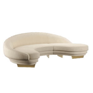 Galileo Beige Velvet Brass Sofa